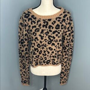 ***No Boundaries Women’s Brown Animal Print Sweater Sz L (12-14)